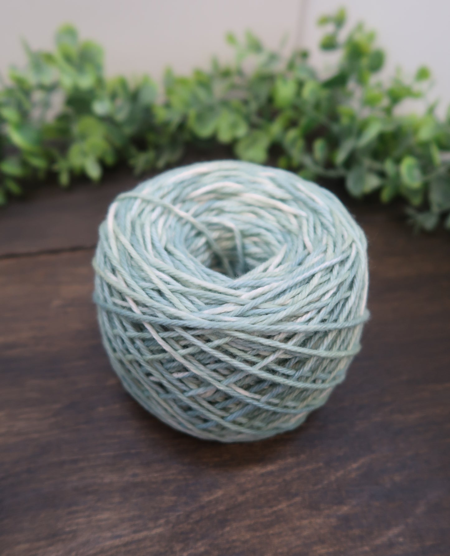 Hand Dyed Yarn | Worsted Weight | Variegated Yarn | 100% Organic Cotton | Color: Sage