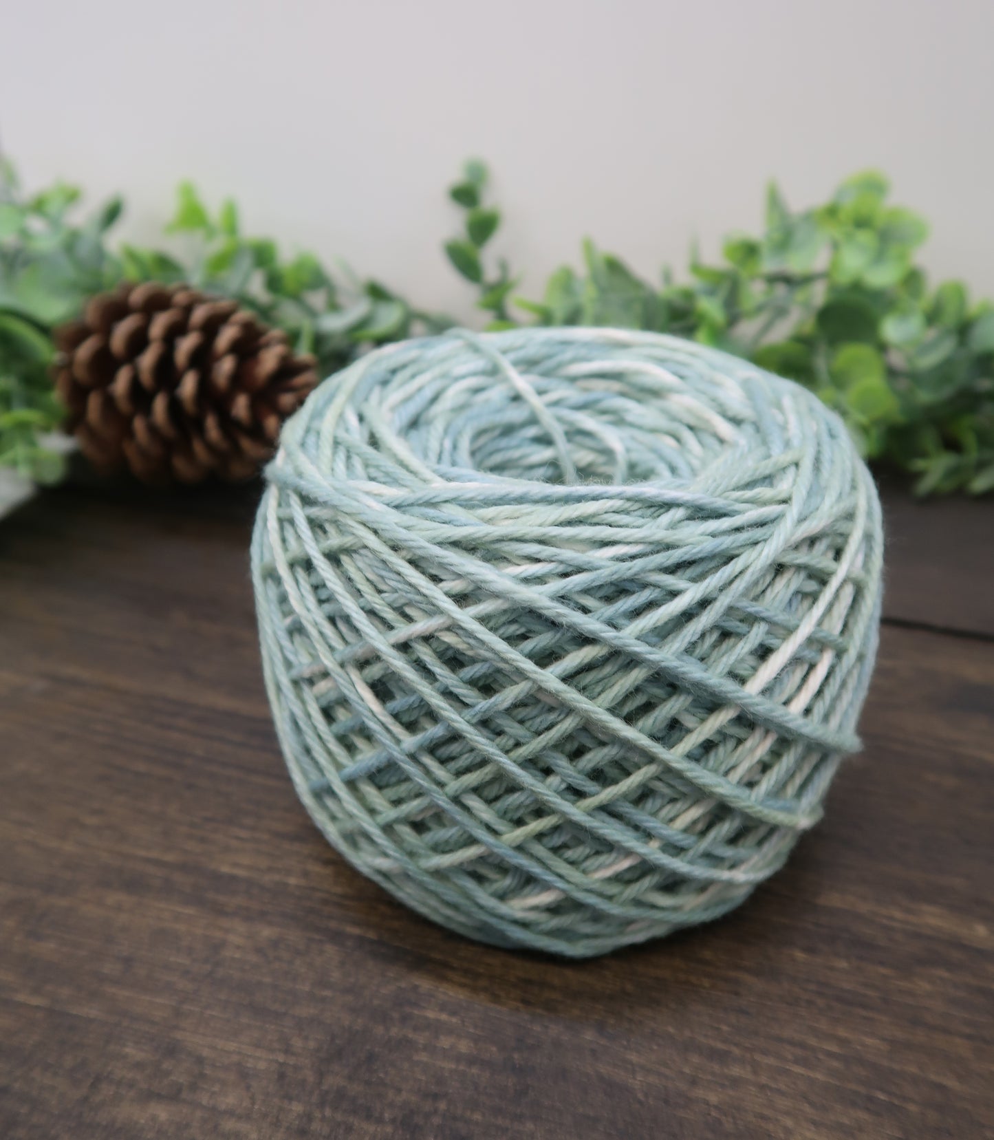 Hand Dyed Yarn | Worsted Weight | Variegated Yarn | 100% Organic Cotton | Color: Sage