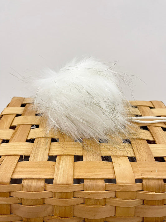 White Faux Fur Pom Pom | White Pom Pom | Hat accessory | Beanie Pom Pom | Knit hat Pom Pom