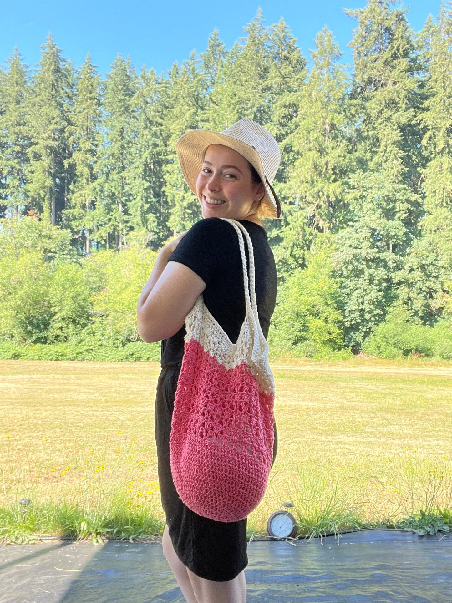 Crocheted Market Bag | Boho Bag | Farmers Market Bag | Reusable Bag | Crocheted Bag