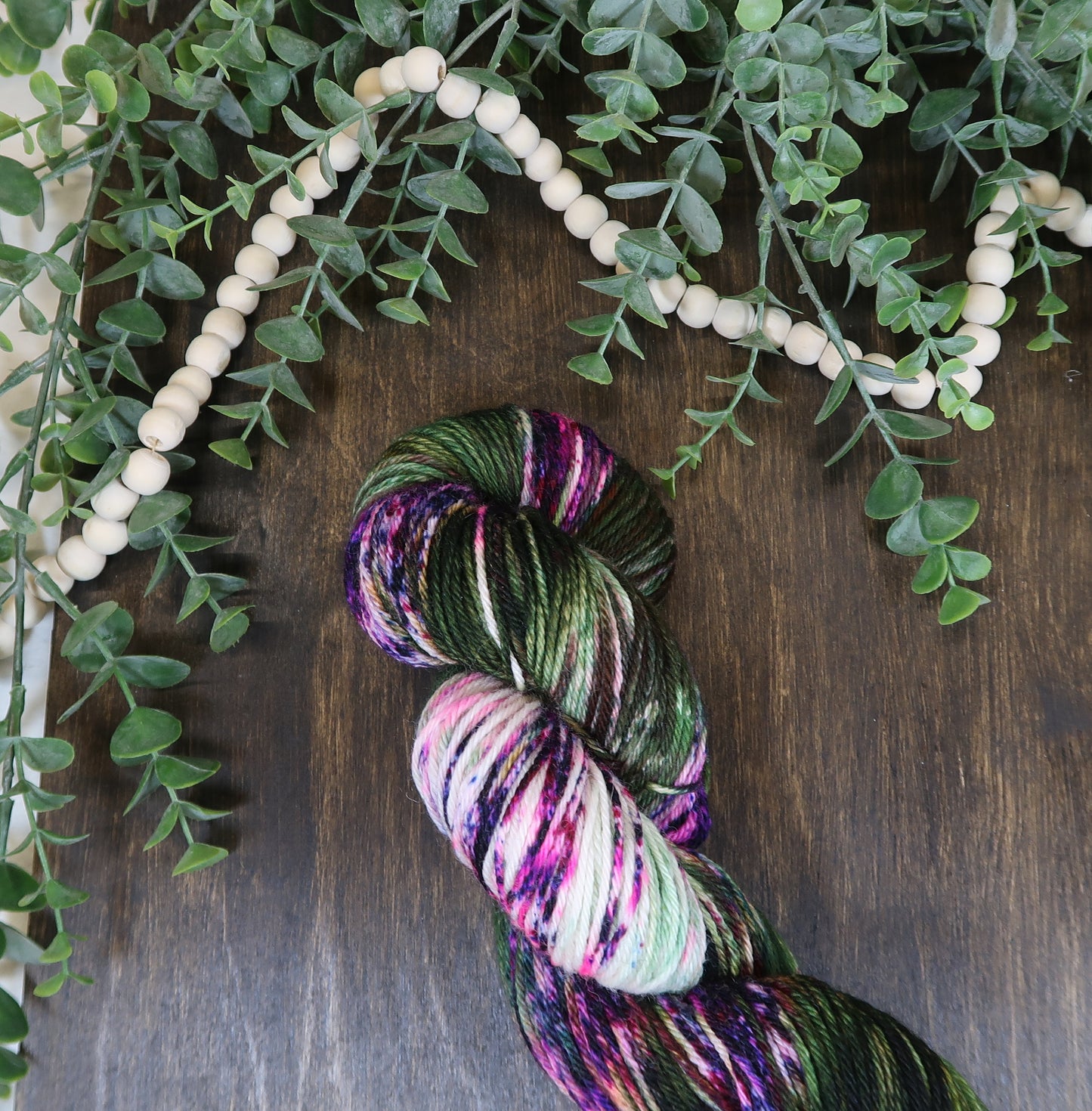 Hand Dyed Yarn | Worsted Weight | Speckled Yarn | 100% Fine Superwash Merino Wool | Color: Girl Scout Cookies