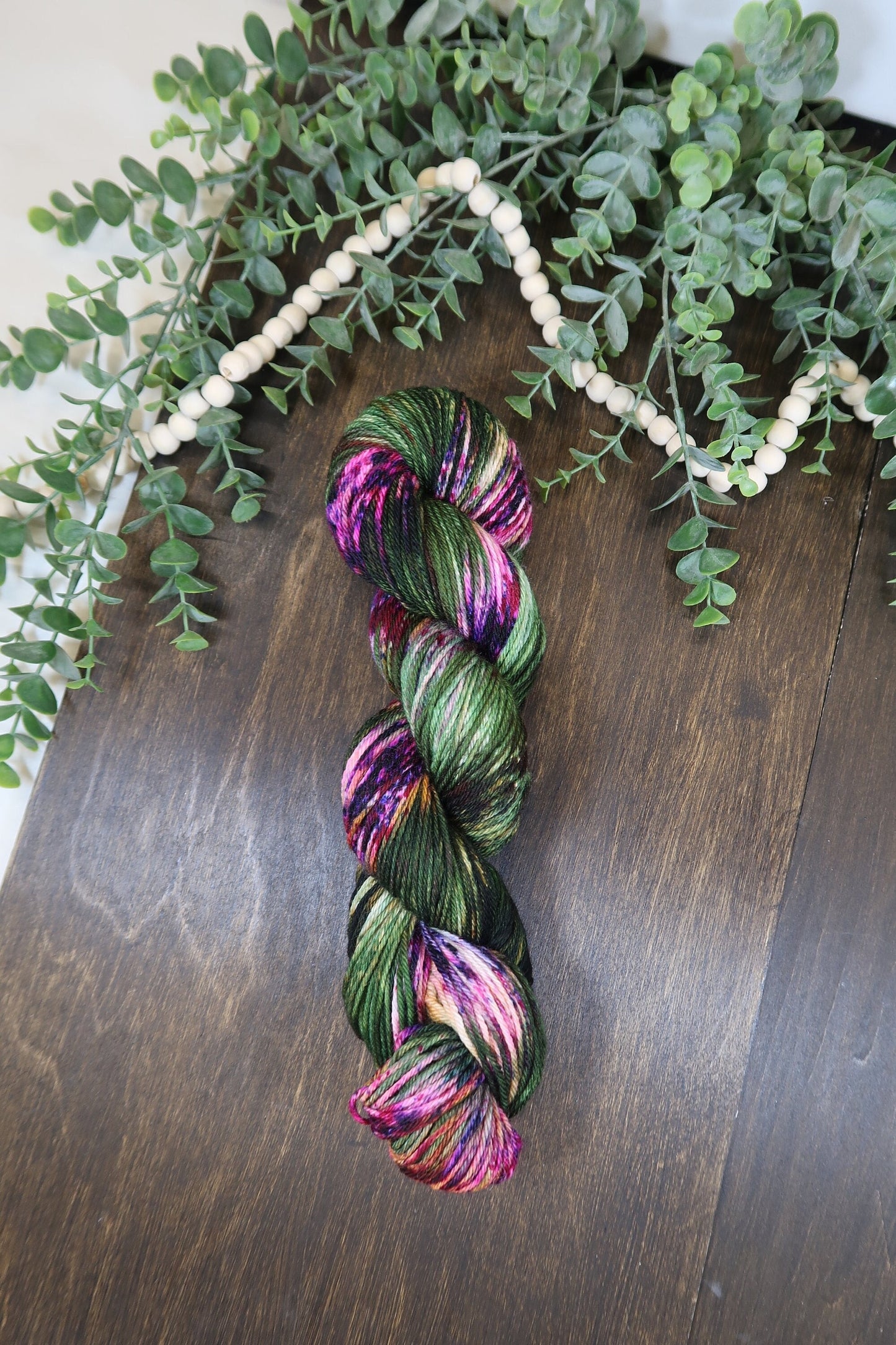 Hand Dyed Yarn | Worsted Weight | Speckled Yarn | 100% Fine Superwash Merino Wool | Color: Girl Scout Cookies