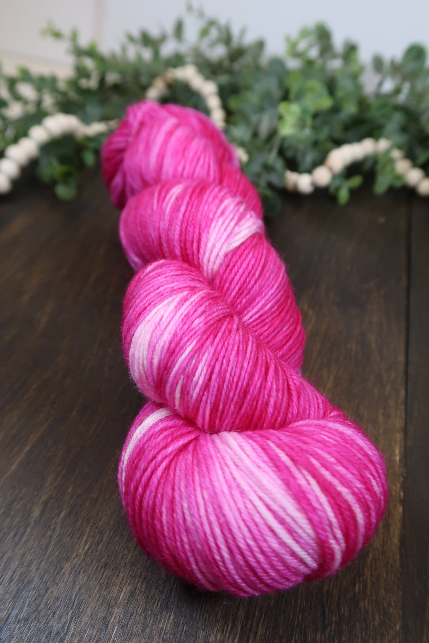 Hand Dyed Yarn | Fingering Weight | Sock Yarn  | 75/25 Yarn | Superwash Merino Wool | Color: Laffy Taffy Pink