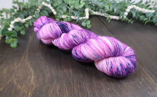Hand Dyed Yarn | Fingering Weight | Sock Yarn | 75/25 Yarn | Superwash Merino Wool | Color: Granddaddy Purple