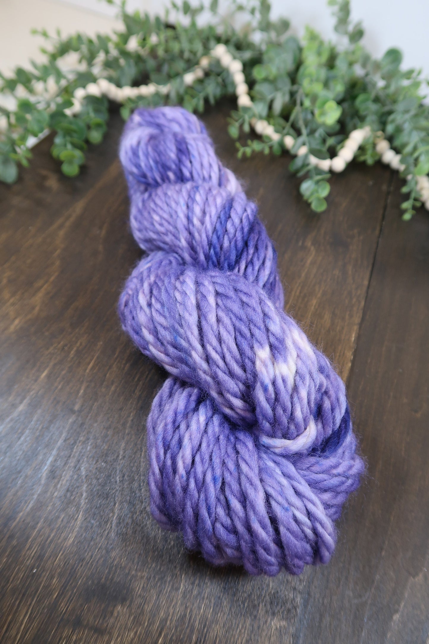 Hand Dyed Yarn | Super Bulky Yarn  | Andean Highland Wool | Color: Lavender Blooms